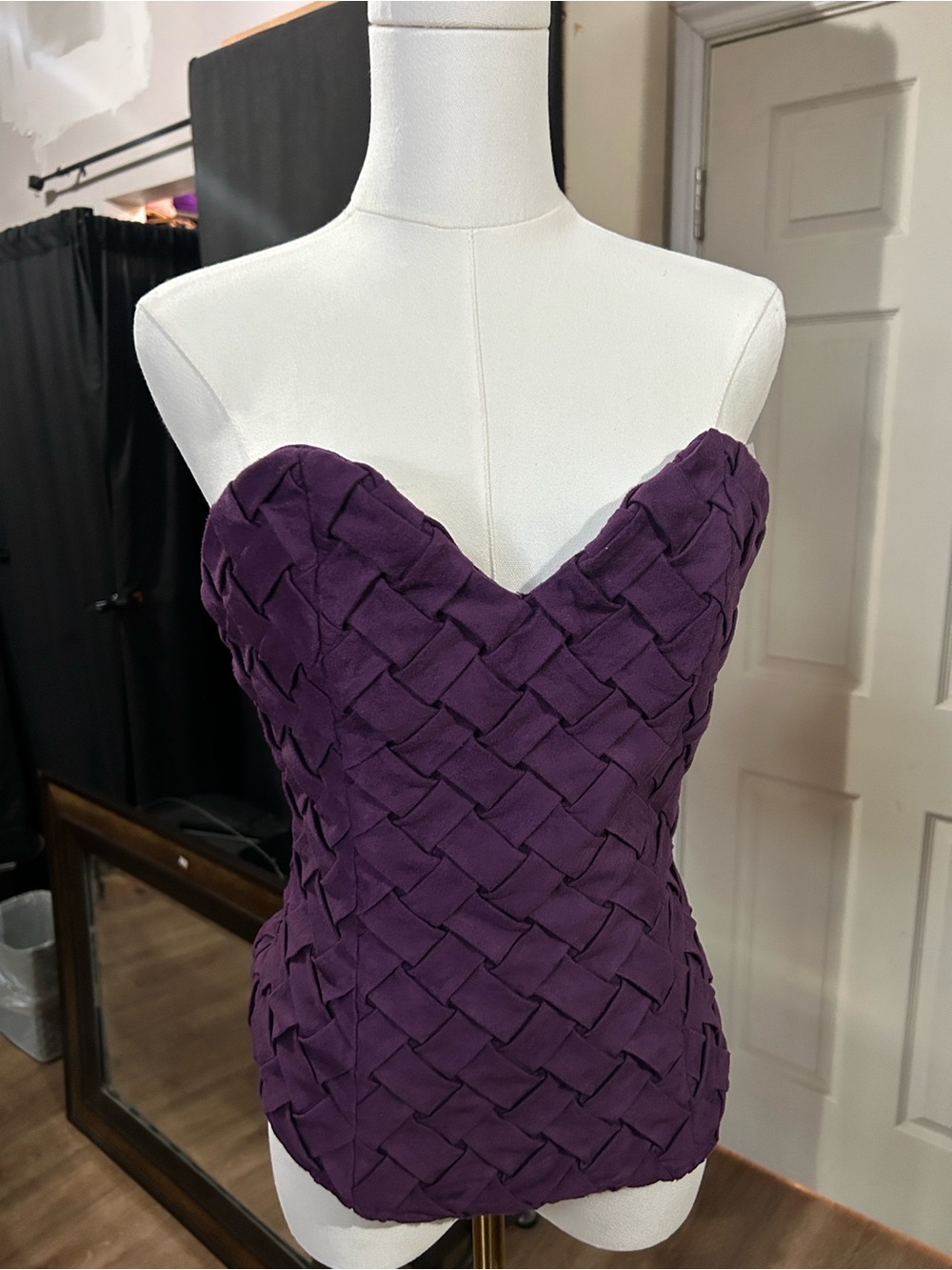 AKIRA Purple Strapless Woven Bustier